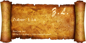 Zuber Lia névjegykártya
